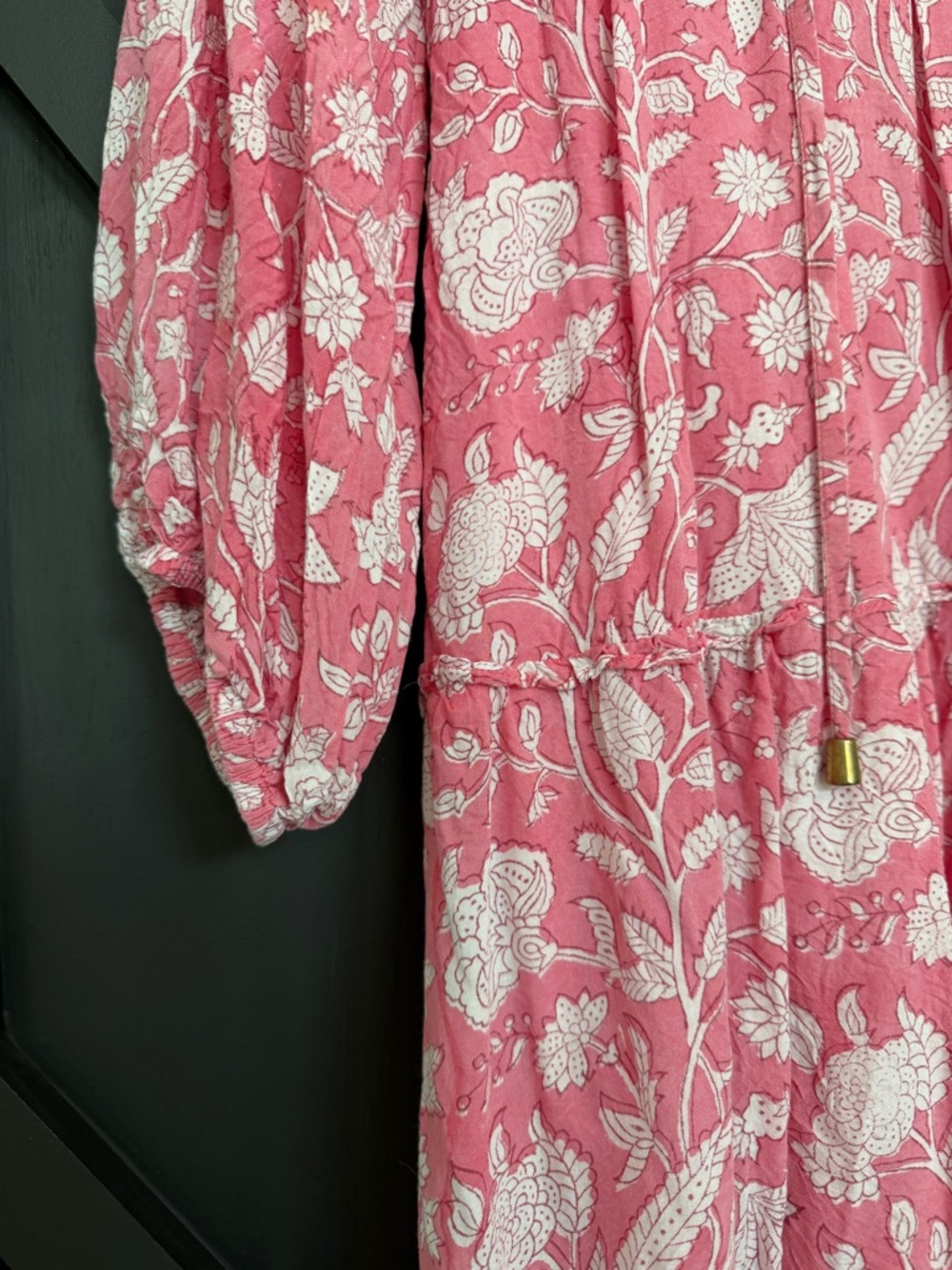 J. Marie Emilia Rose Floral Long Sleeve Dress in Pink, Size Large - Picture 3 of 7